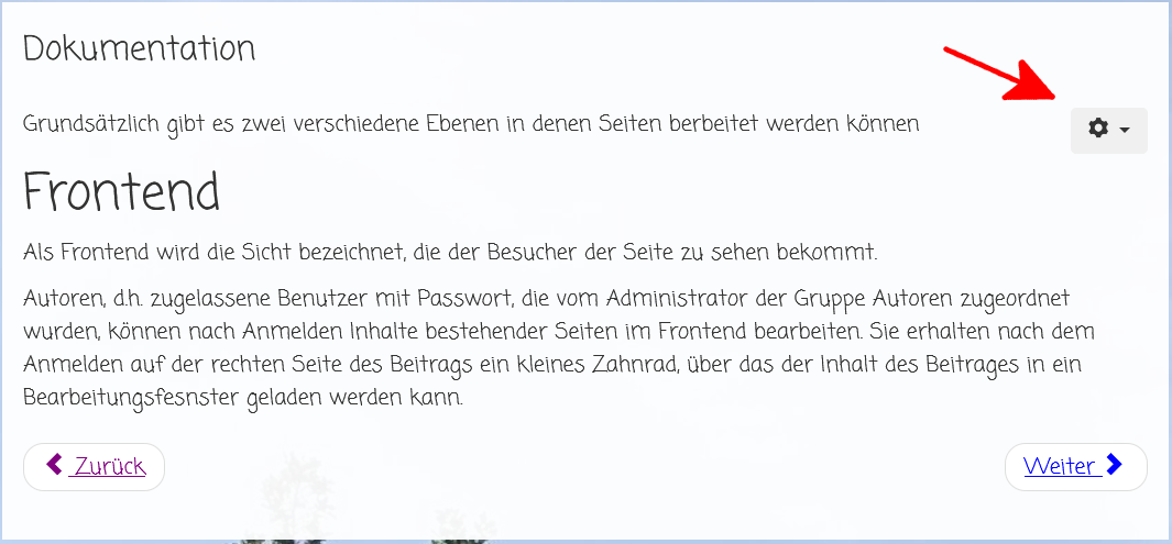 Frontend Bearbeiten